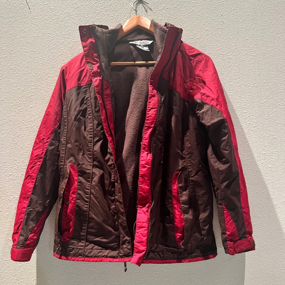 Columbia Womens Hooded 3-n-1 Fall Jacket & Winter Coat Size Small